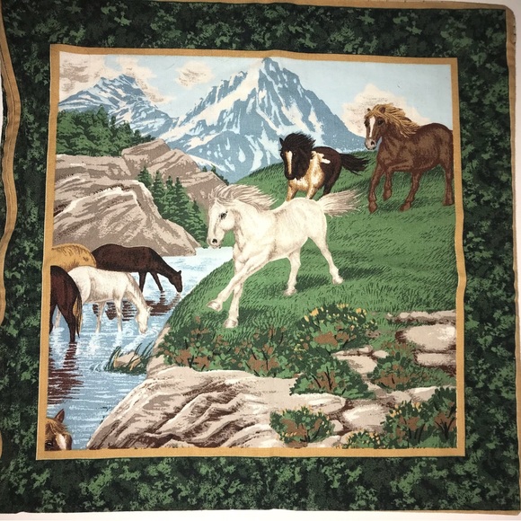 💚Set Of 2 Reversible Vintage Horse Pillow Cases💚 - Picture 3 of 7